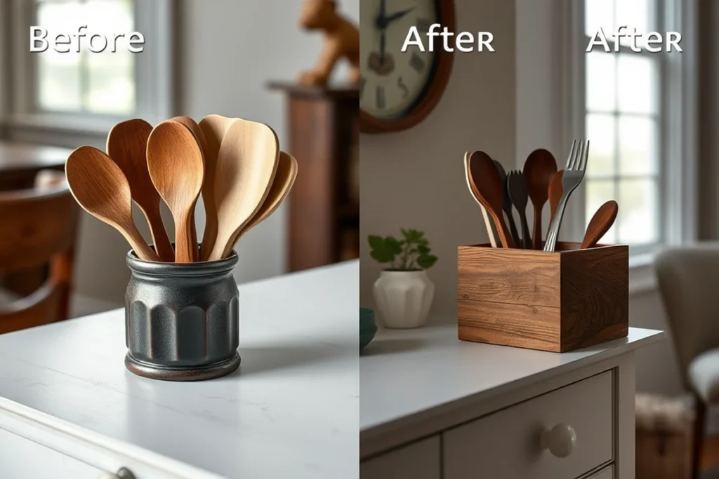 Wooden Utensil Set And Holder Vs