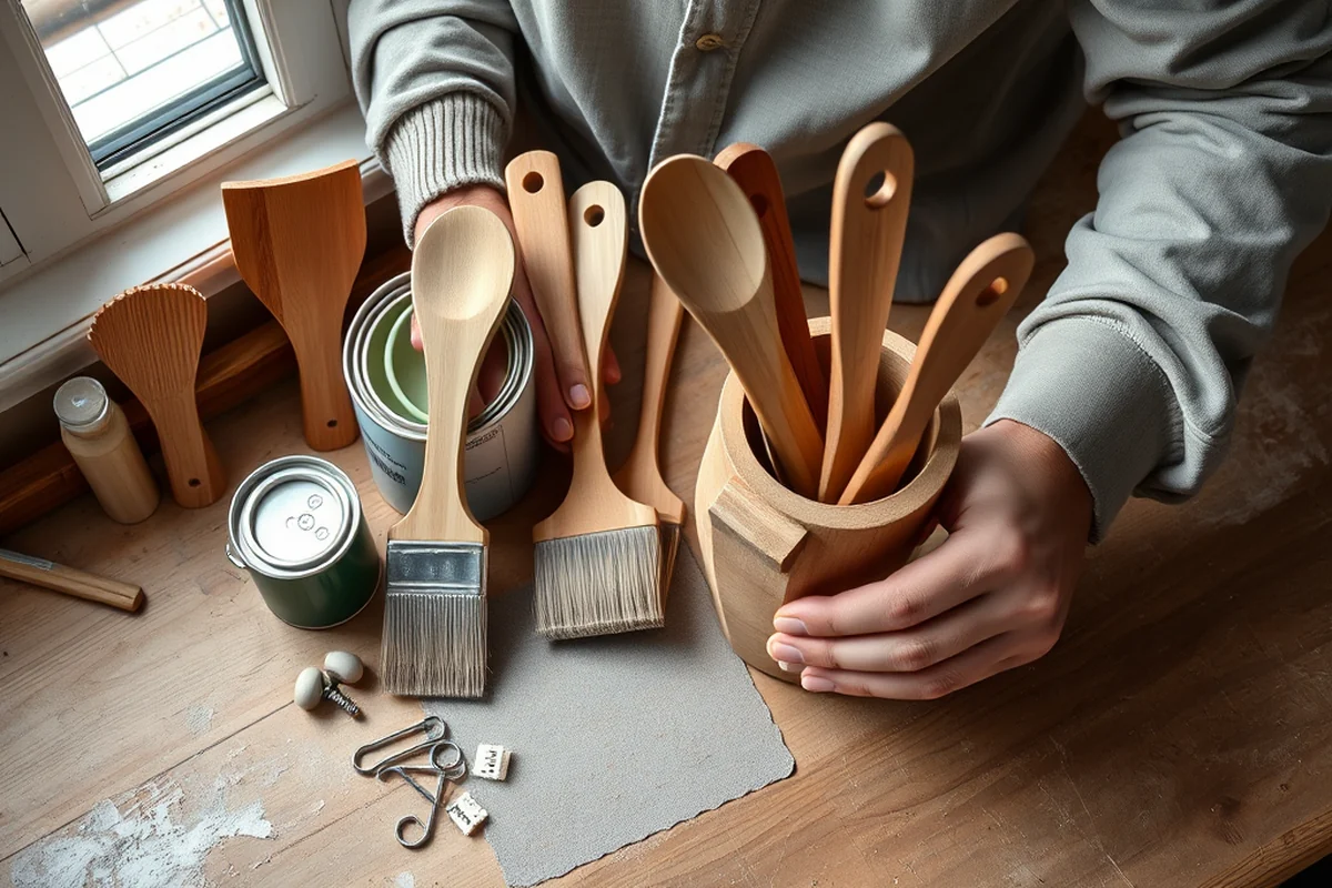 wooden utensil set and holder vs — Wooden Utensil Set And Holder Vs (the finished result)