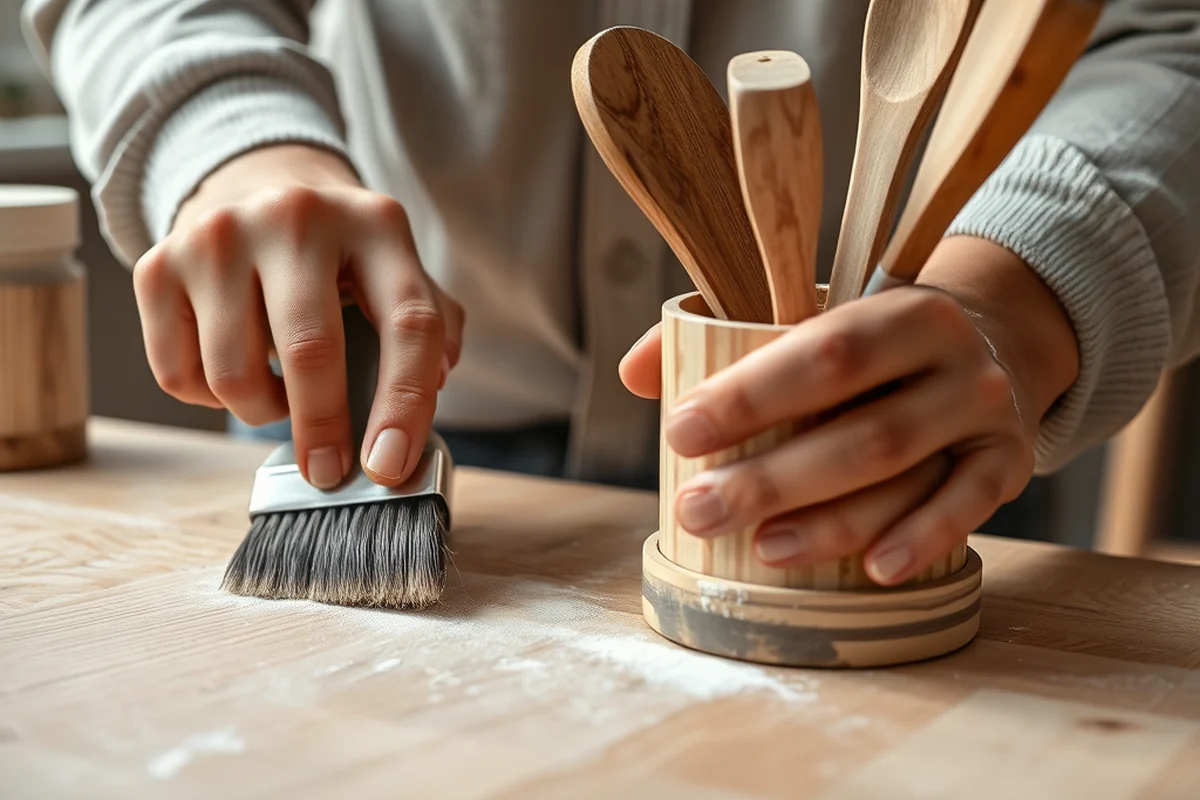 affordable wooden kitchen utensils with holder — Affordable Wooden Kitchen Utensils With Holder (step by step)