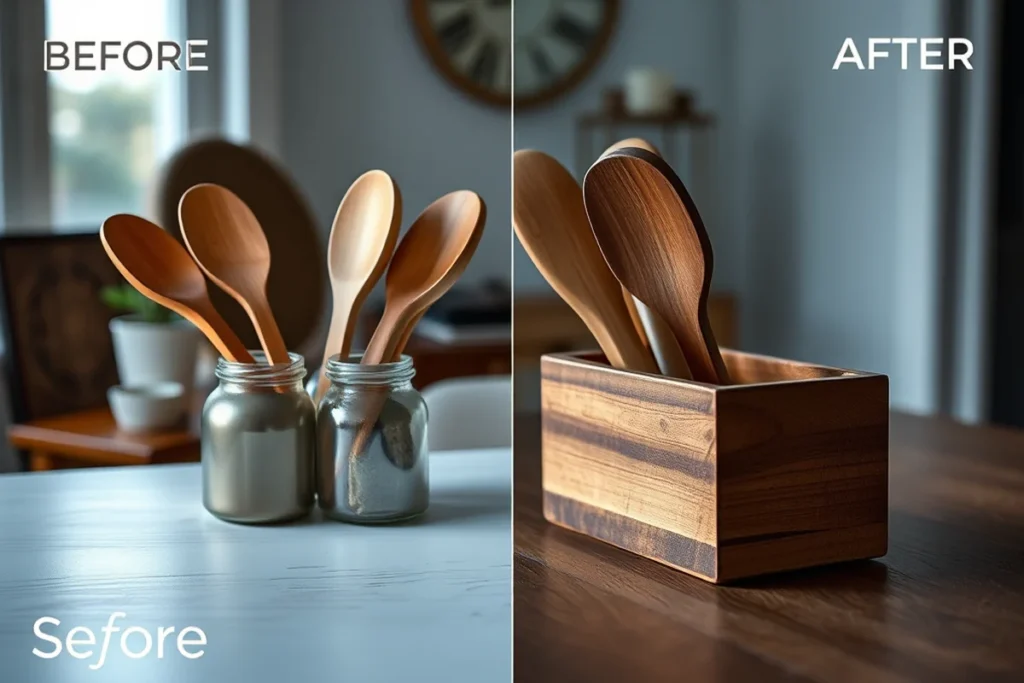 Affordable Wooden Utensil Holder For Counter