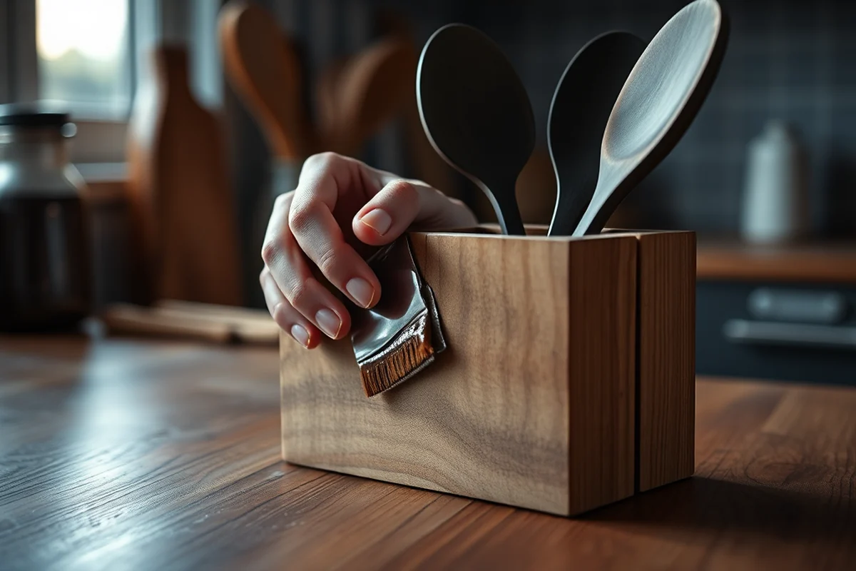 affordable wooden utensil holder for kitchen counter — Affordable Wooden Utensil Holder For Kitchen Counter (step by step)