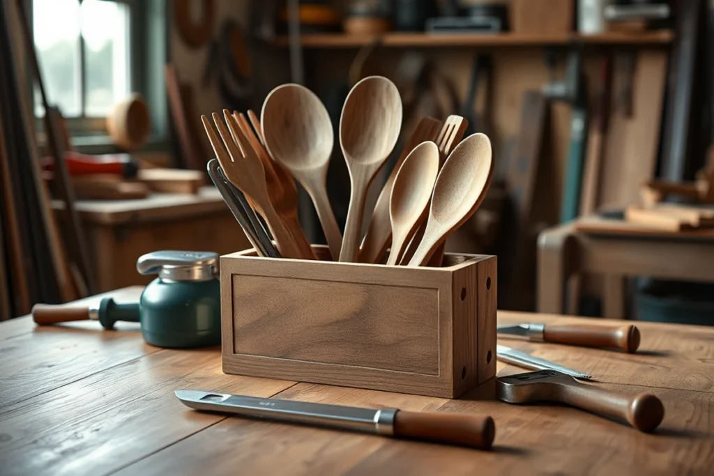 Affordable Wooden Utensil Holder For Table