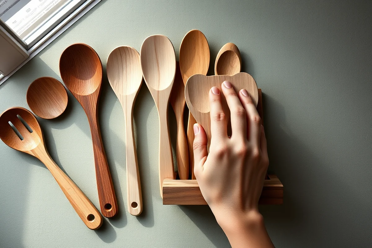 affordable wooden utensil set and holder — Affordable Wooden Utensil Set And Holder (the finished result)