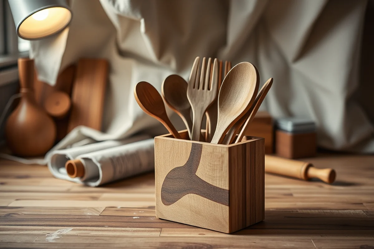 best wooden utensil holder for kitchen counter — Best Wooden Utensil Holder For Kitchen Counter (the finished result)