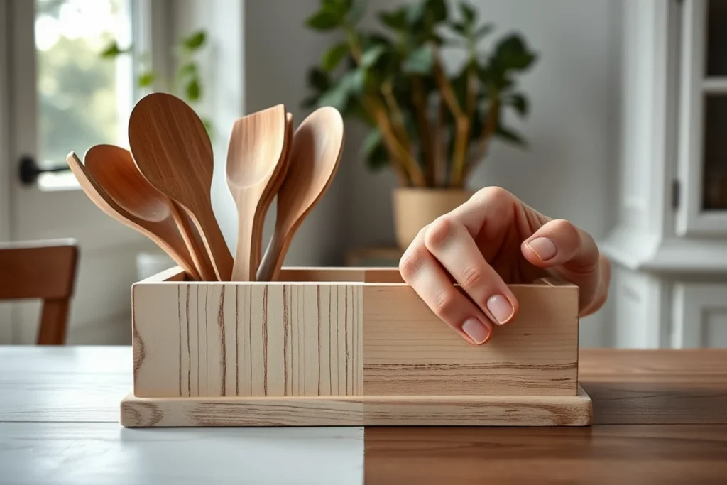 Cheap Wooden Utensil Holder For Countertop