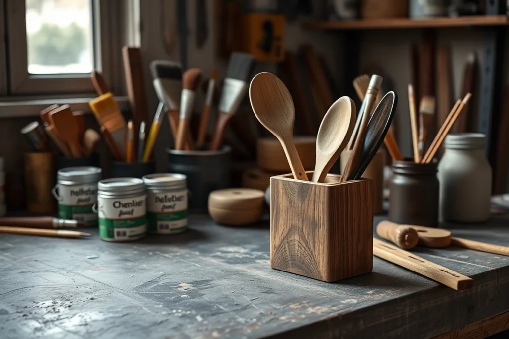 How To Wooden Utensil And Holder