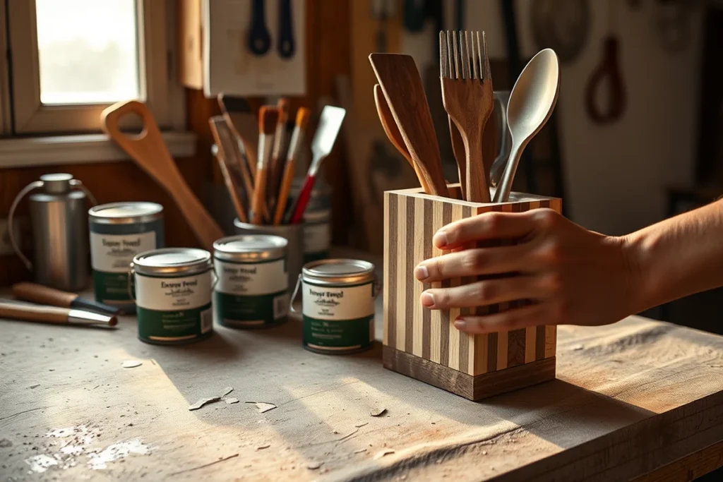 Top Wooden Utensil Holder