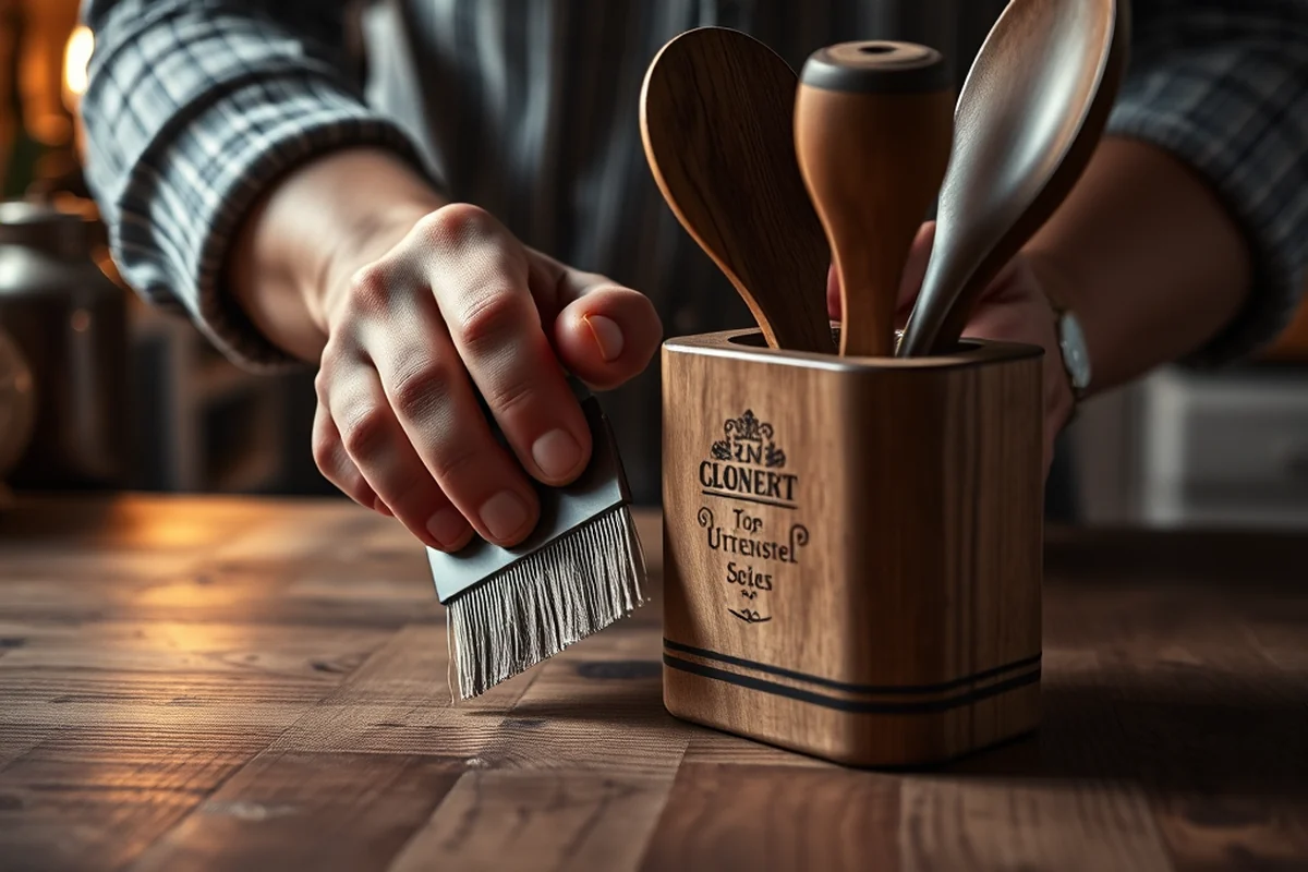 top wooden utensil set with holder — Top Wooden Utensil Set With Holder (step by step)