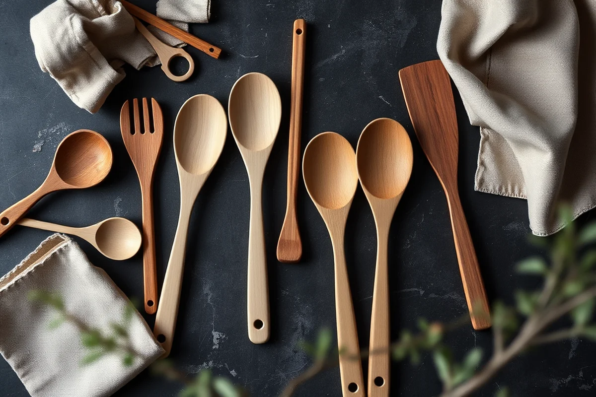 wooden cooking utensils set — Wooden Cooking Utensils Set (the finished result)