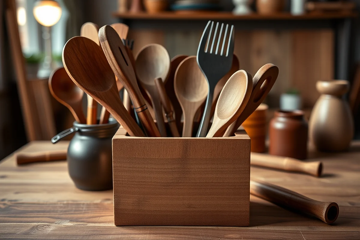 wooden utensil holder for table comparison — Wooden Utensil Holder For Table Comparison (the finished result)
