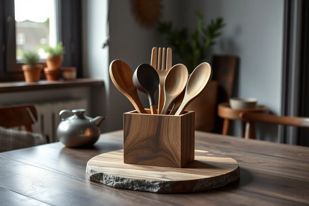 Wooden Utensil Holder Vs
